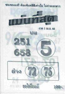 สุดยอดหวยแม่นที่สุด 16-6-66
