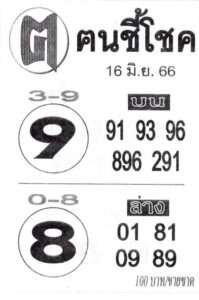 หวยเด็ดเลขคนชี้โชค 16-6-66