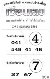 แม่นสุดหวยเซียนเลข 1-7-66