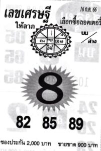 เลขเด็ด เศรษฐี 16/7/66