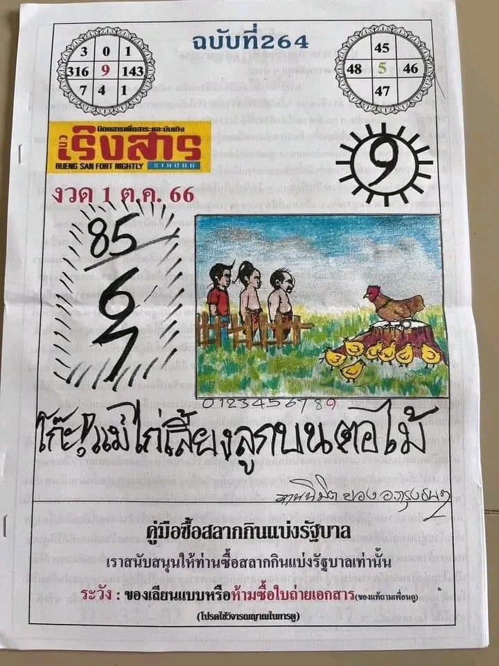 หวยไทย เริงสาร 1/10/66
