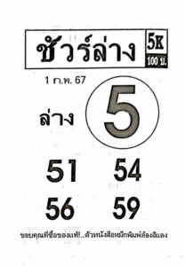 หวยไทย ชัวร์ล่าง 1/2/67