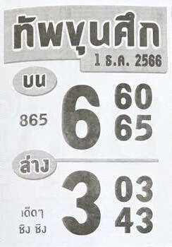 หวยไทย ทัพขุนศึก 16/2/67